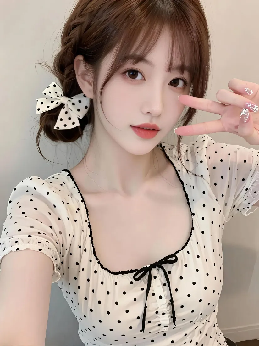 清纯少女手机壁纸｜手机背景图片 - 波点穿搭「哲风壁纸」