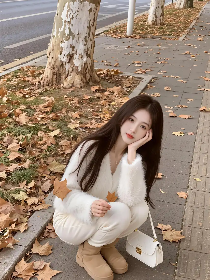 秋日美女手机壁纸｜街拍秋景背景图片 - 温柔氛围感「哲风壁纸」