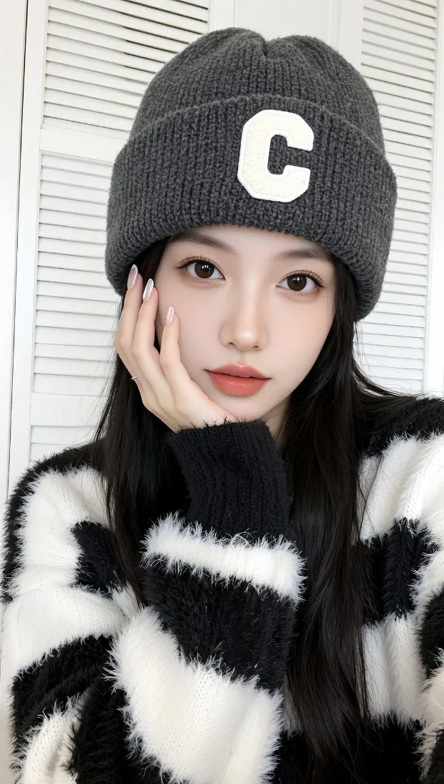 高颜值女生手机壁纸｜手机背景图片 - 冬日休闲穿搭「哲风壁纸」