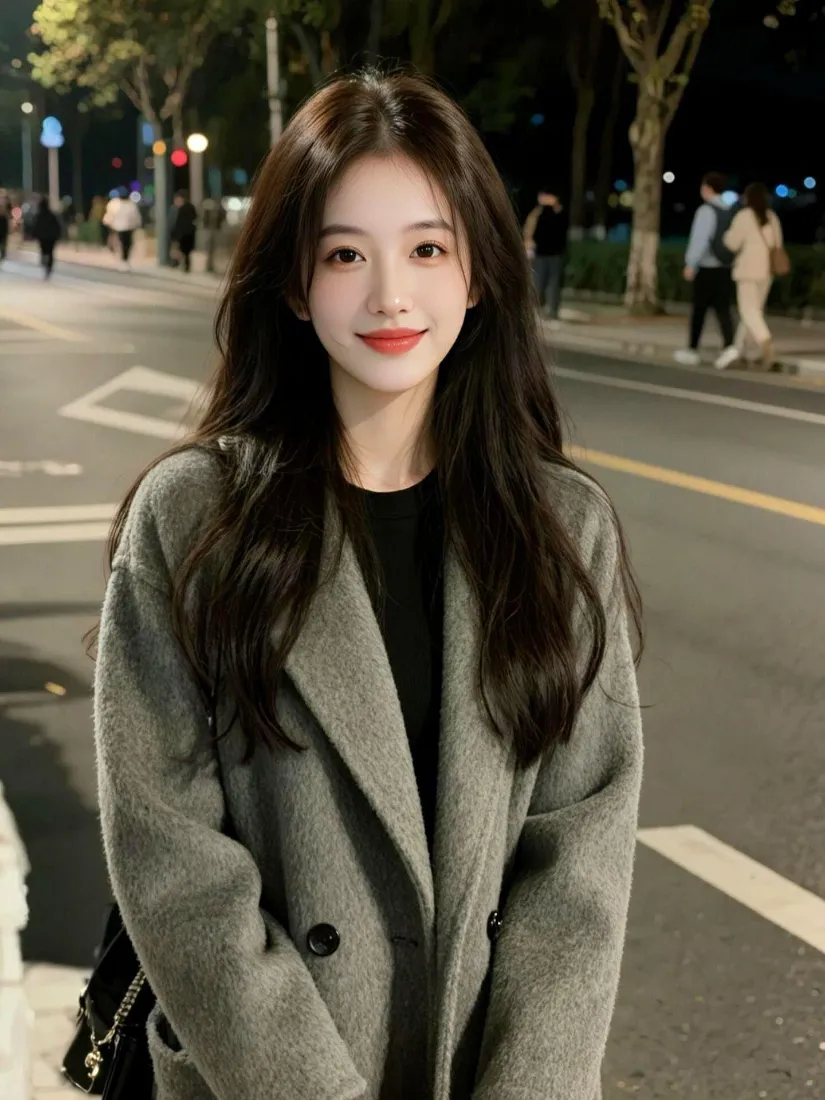 美女街拍手机壁纸｜手机背景图片 - 夜色街头「哲风壁纸」