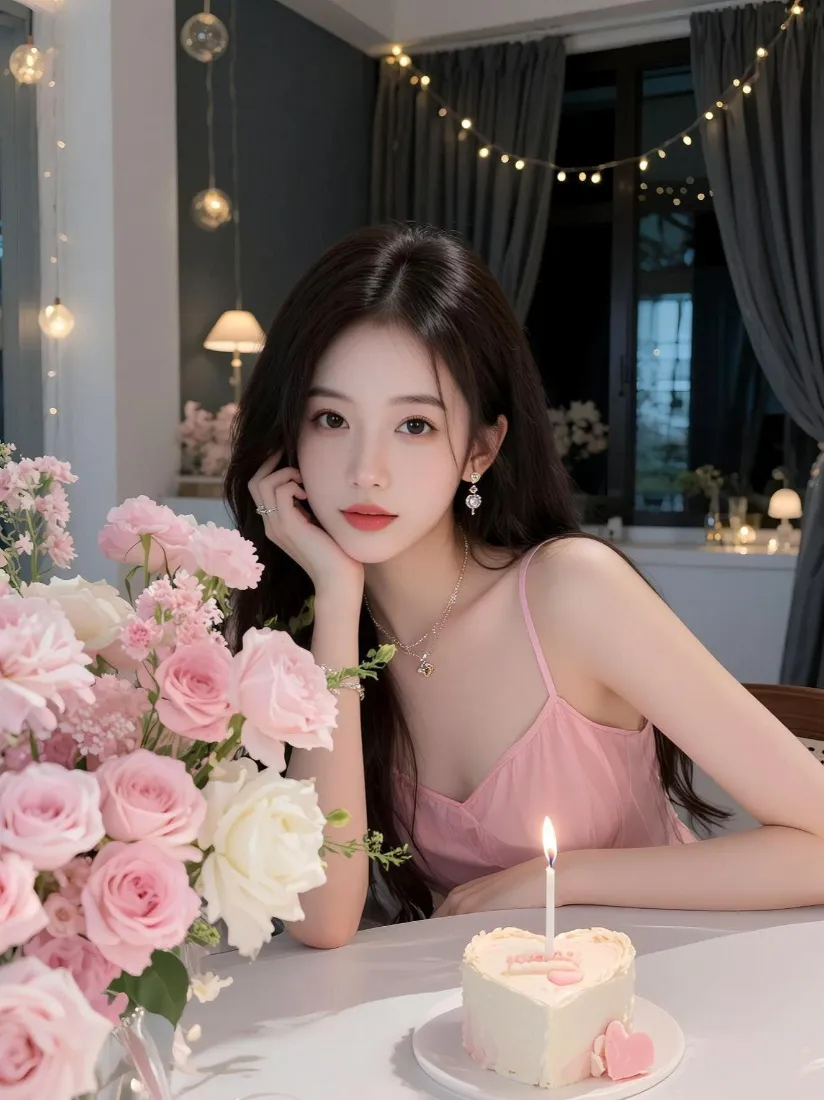 甜美女生手机壁纸｜氛围感背景图片 - 生日粉色场景「哲风壁纸」