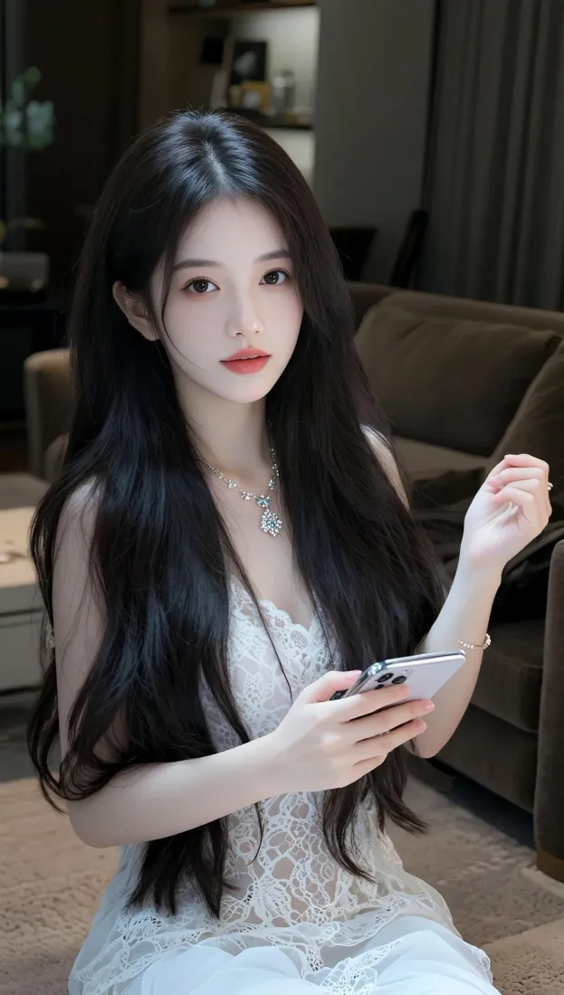 纯欲美女手机壁纸｜居家背景图片 - 清冷长发女生「哲风壁纸」