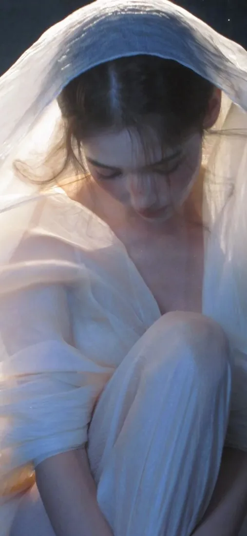 头纱美女手机壁纸｜温柔氛围感背景图片 - 白衣少女「哲风壁纸」