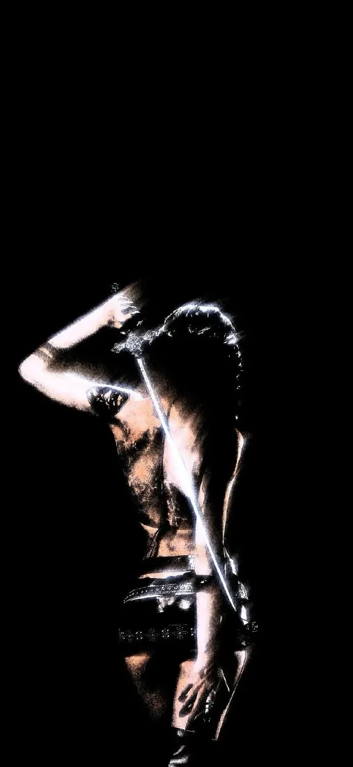 美女背影手机壁纸｜纯黑背景图片 - 逆光人像「哲风壁纸」