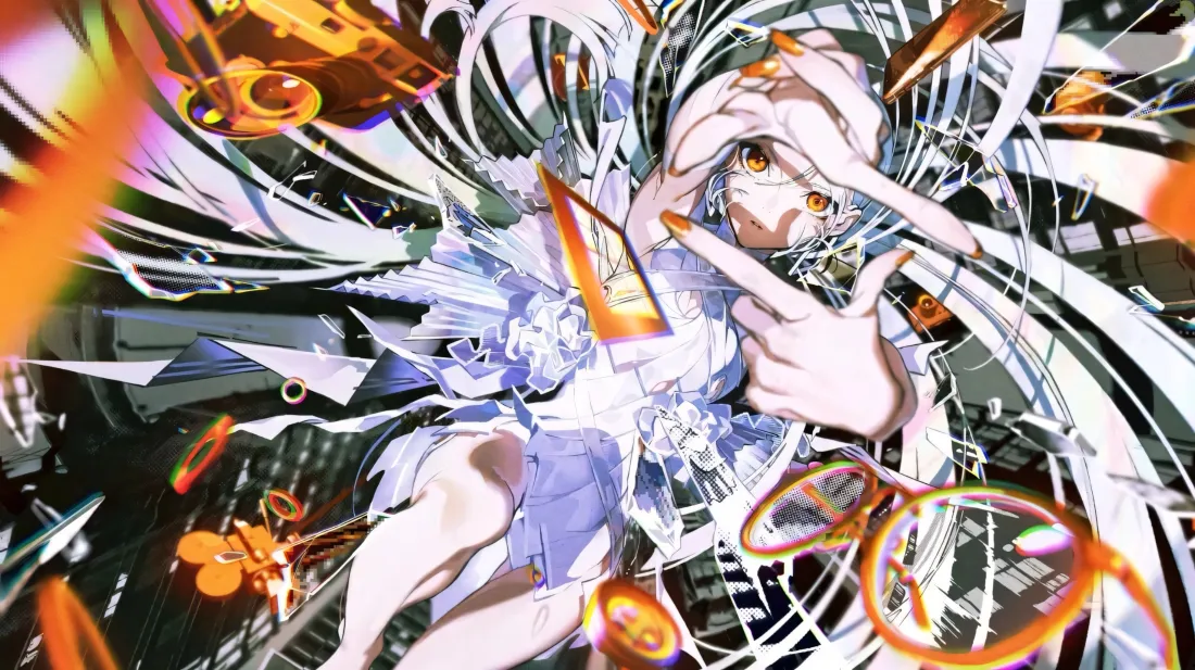 3k赛博风格壁纸｜二次元背景图片 - 白发少女「哲风壁纸」