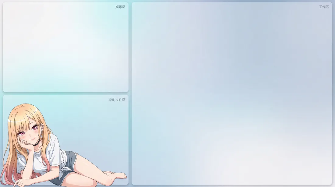 6k喜多川海梦壁纸｜渐变背景图片 - 二次元双屏「哲风壁纸」