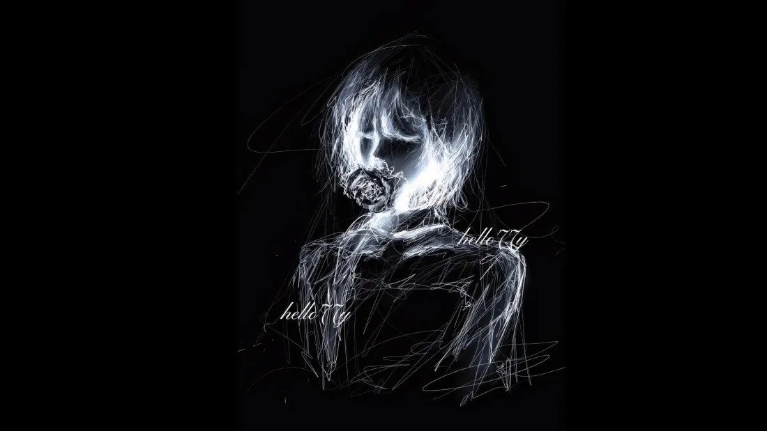 3k线稿风人像壁纸｜凌乱线条背景图片 - 暗黑手绘「哲风壁纸」