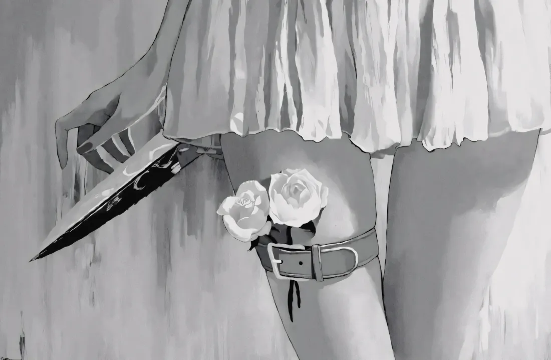 2k玫瑰匕首壁纸｜二次元插画背景图片 - 腿环装饰「哲风壁纸」