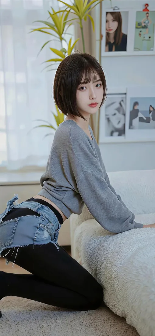 短发美女手机壁纸｜手机背景图片 - 居家日常「哲风壁纸」