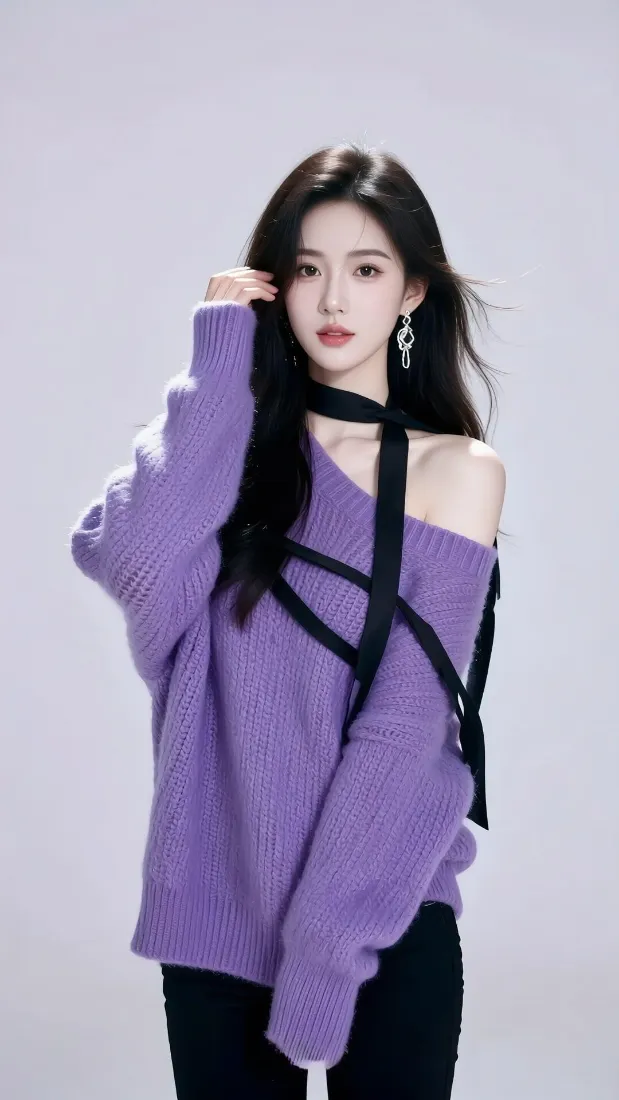 赵露思手机壁纸｜纯色背景图片 - 甜酷御姐「哲风壁纸」