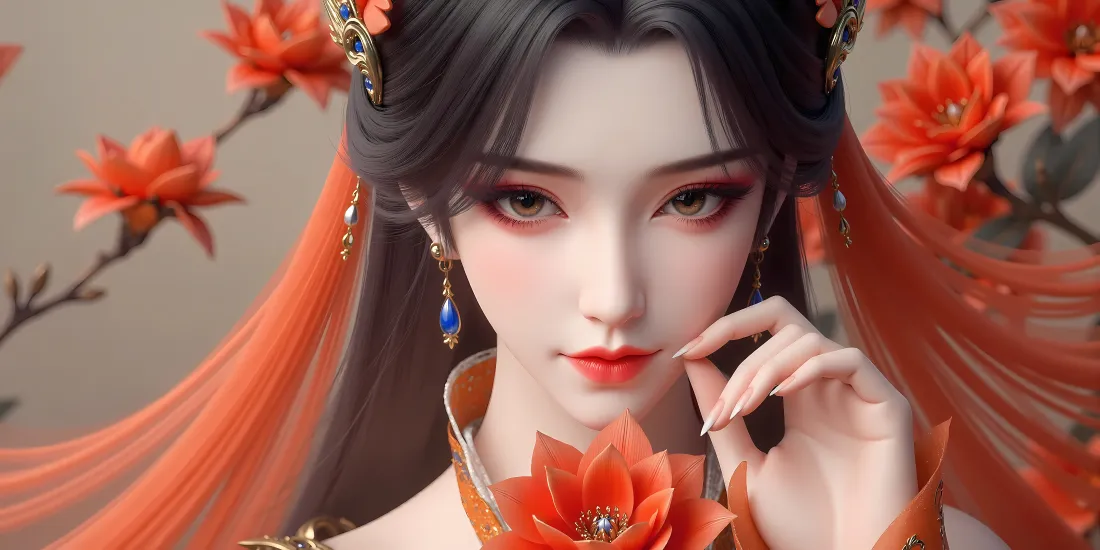 4k斗破苍穹壁纸｜古风背景图片 - 红衣美人「哲风壁纸」