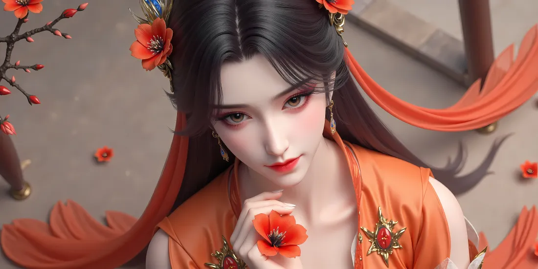 4k斗破苍穹壁纸｜古风背景图片 - 红衣美人「哲风壁纸」