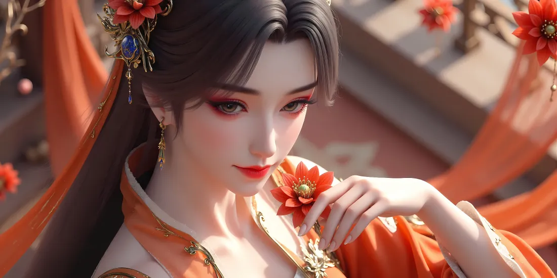 4k曹颖壁纸｜斗破苍穹背景图片 - 古风红衣「哲风壁纸」