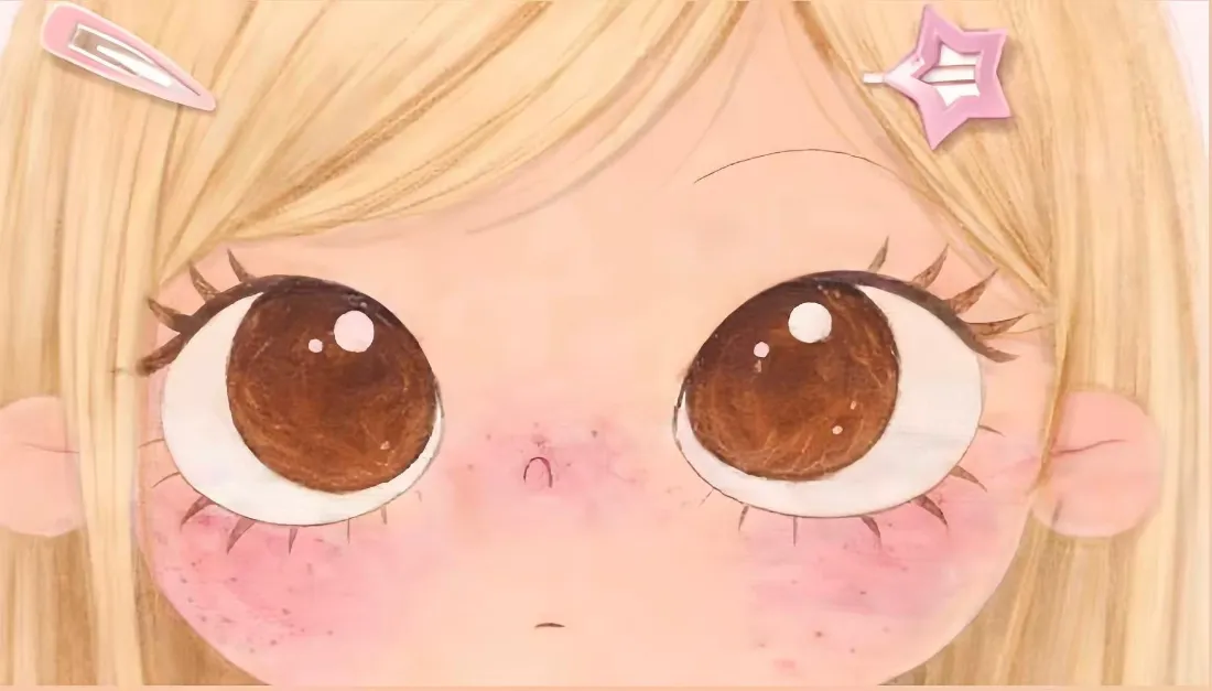 2k金发软萌女孩壁纸｜大眼睛背景图片 - 雀斑少女「哲风壁纸」