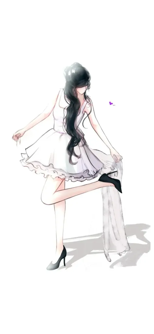 赵露思简笔画手机壁纸｜简约背景图片 - 长发女生「哲风壁纸」