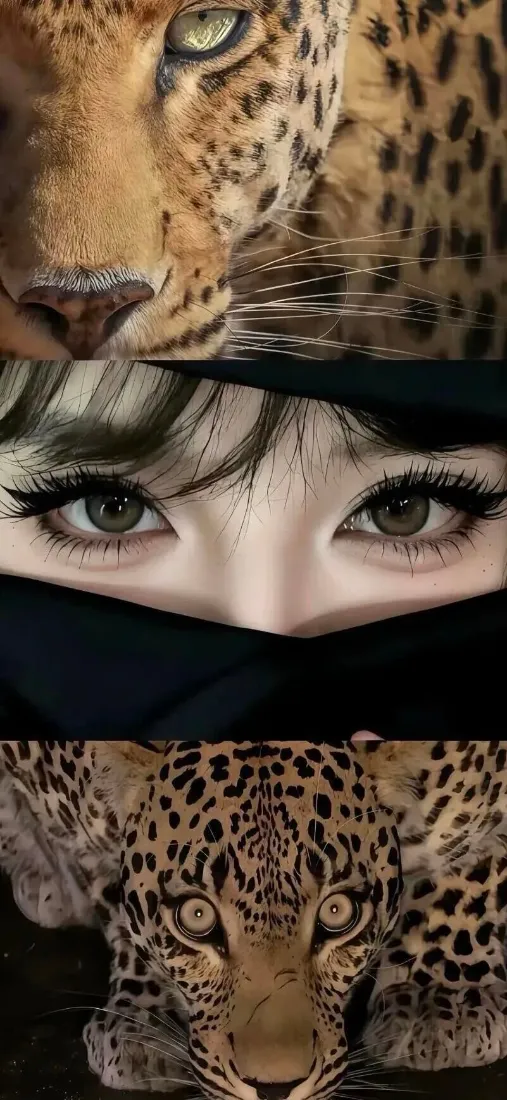 豹子手机壁纸｜蒙面美女背景图片 - 绿眼呼应「哲风壁纸」