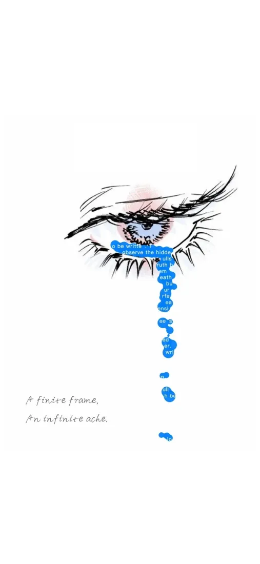 手绘眼睛手机壁纸｜蓝色眼泪背景图片 - 伤感「哲风壁纸」