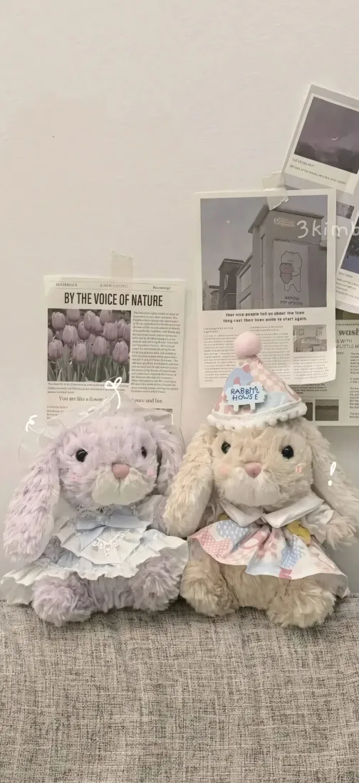 玩偶兔子手机壁纸｜温柔风背景图片 - 可爱毛绒「哲风壁纸」