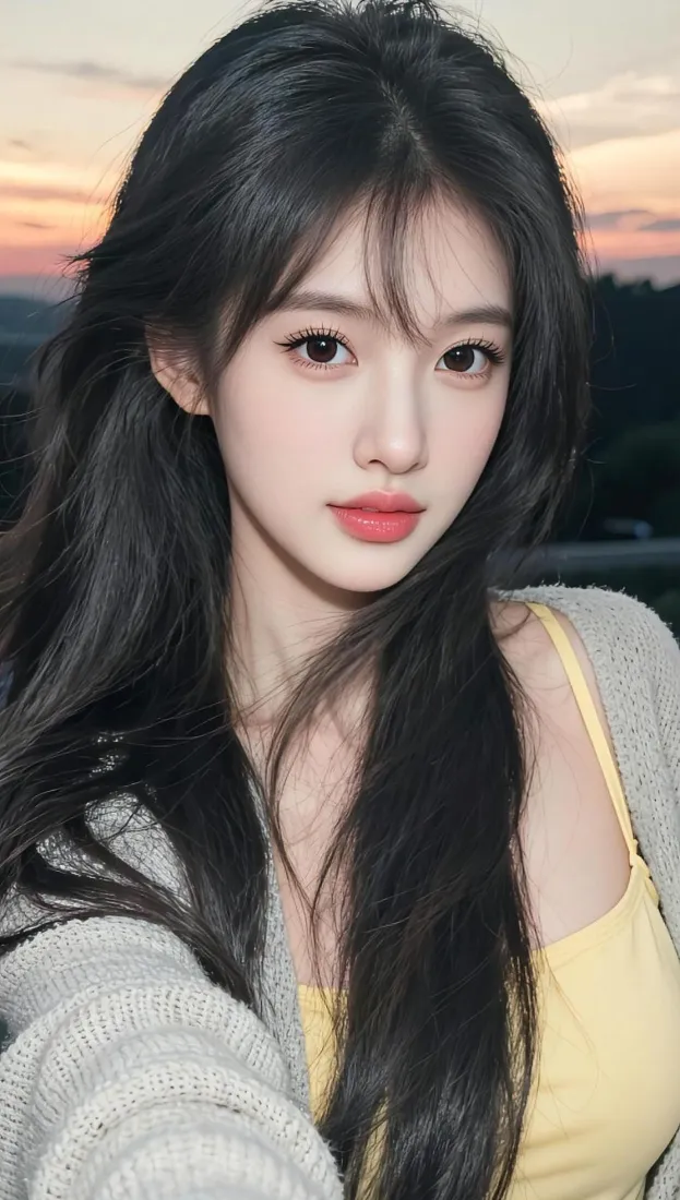 清纯美女手机壁纸｜黄昏户外背景图片 - 温柔氛围感「哲风壁纸」