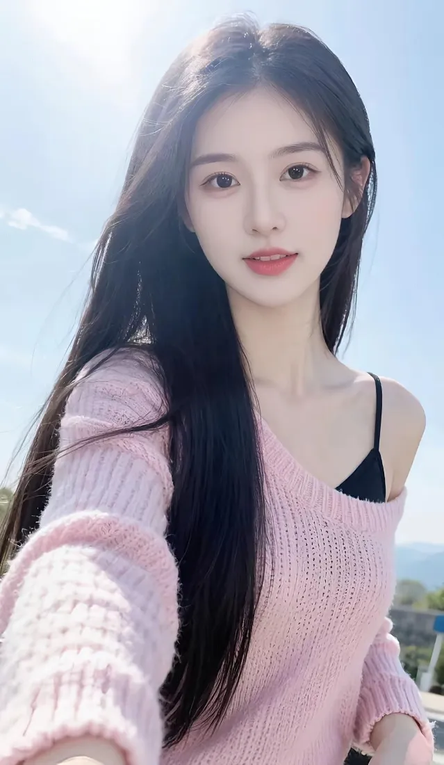 清纯长发美女手机壁纸｜户外背景图片 - 晴天甜系少女「哲风壁纸」