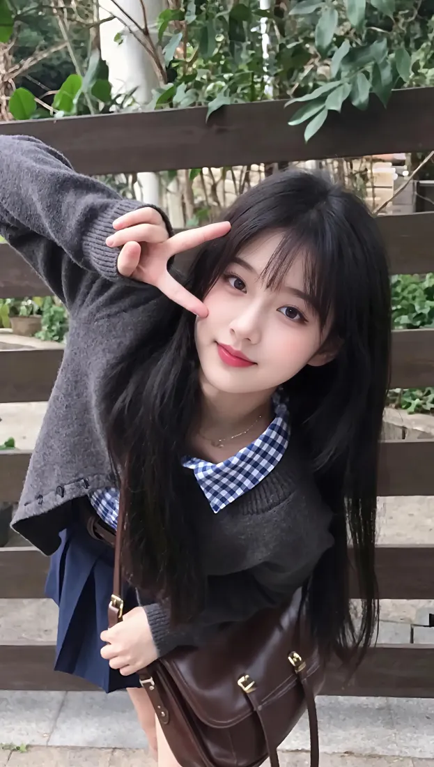 清纯女生手机壁纸｜户外背景图片 - 校园穿搭「哲风壁纸」