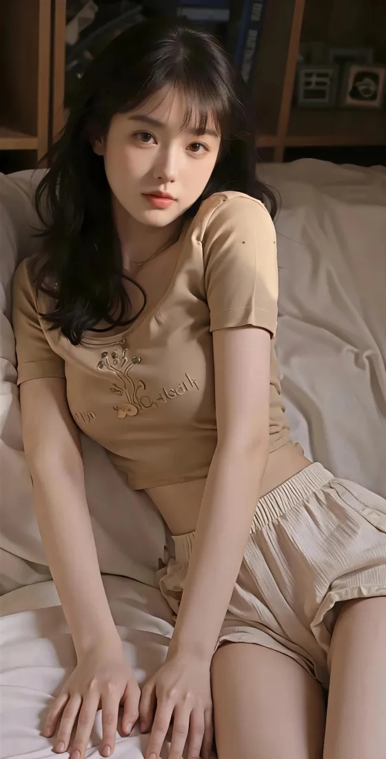 清纯女生手机壁纸｜卧室室内背景图片 - 慵懒休闲「哲风壁纸」