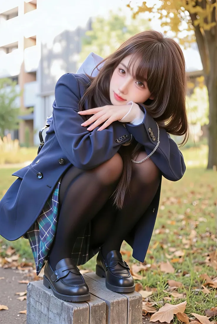 JK少女手机壁纸｜秋日校园背景图片 - 学院风「哲风壁纸」
