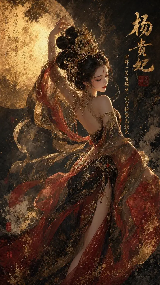 杨贵妃手机壁纸｜古风背景图片 - 月下舞姬「哲风壁纸」