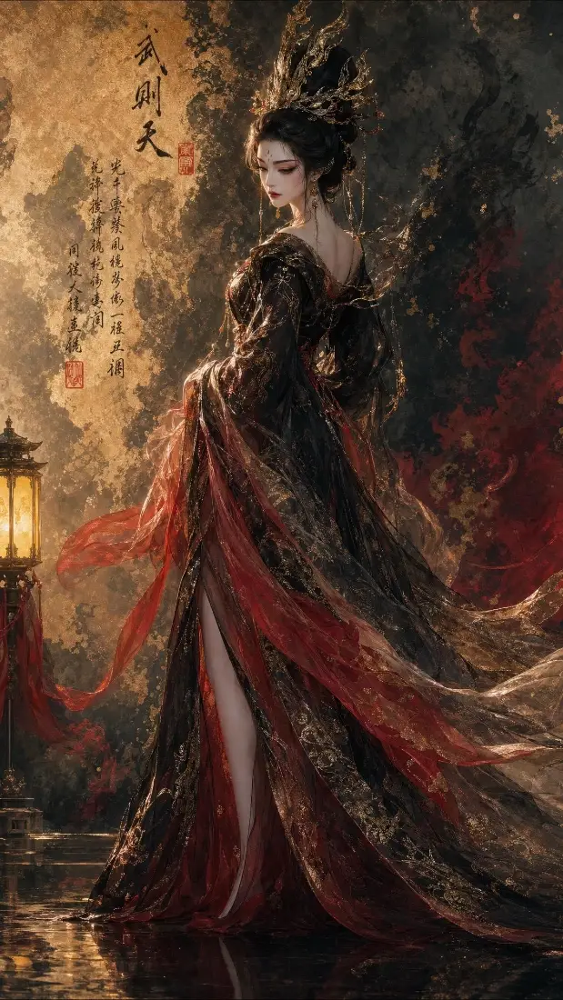 武则天手机壁纸｜国风背景图片 - 红衣御姐「哲风壁纸」