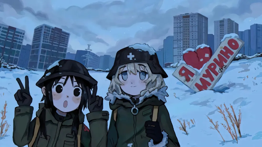 3k少女终末旅行壁纸｜雪地废城背景图片 - 千户尤莉「哲风壁纸」