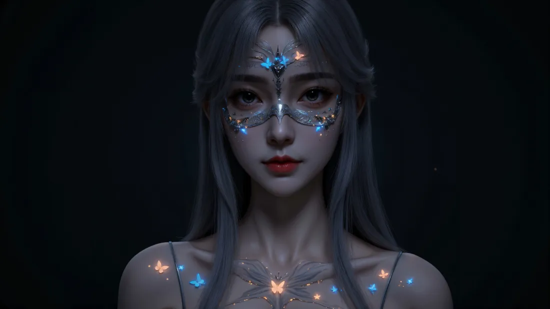 6k完美世界雪琳壁纸｜暗调人物背景图片 - 发光碎钻「哲风壁纸」