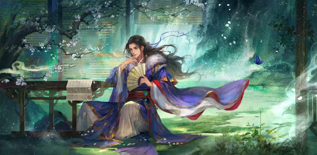 3k三国杀壁纸｜古风背景图片 - 蓝袍谋士「哲风壁纸」