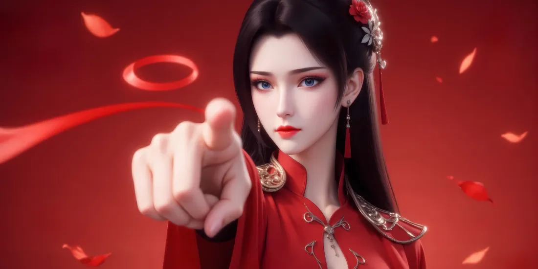 9k云韵壁纸｜斗破苍穹背景图片 - 红衣古风美人「哲风壁纸」