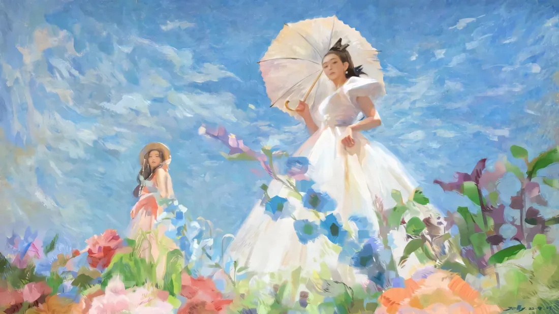 2k婚纱壁纸｜梦幻背景图片 - 花海少女「哲风壁纸」