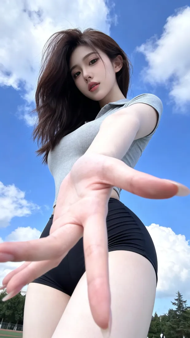 纯欲美女手机壁纸｜户外蓝天背景图片 - 手机「哲风壁纸」