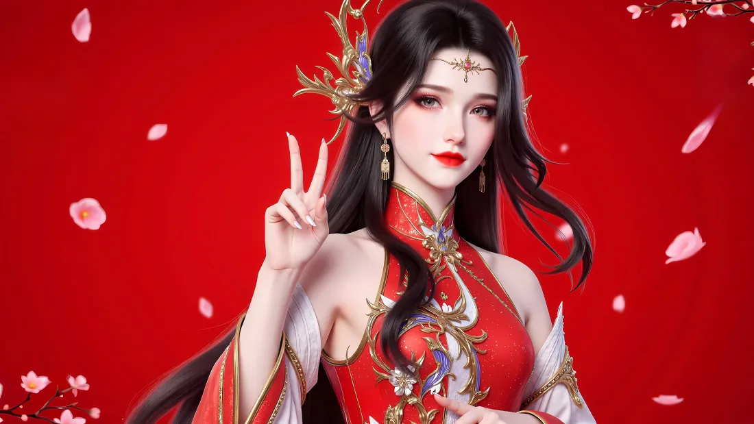 8k斗破苍穹壁纸｜红色背景图片 - 美杜莎「哲风壁纸」