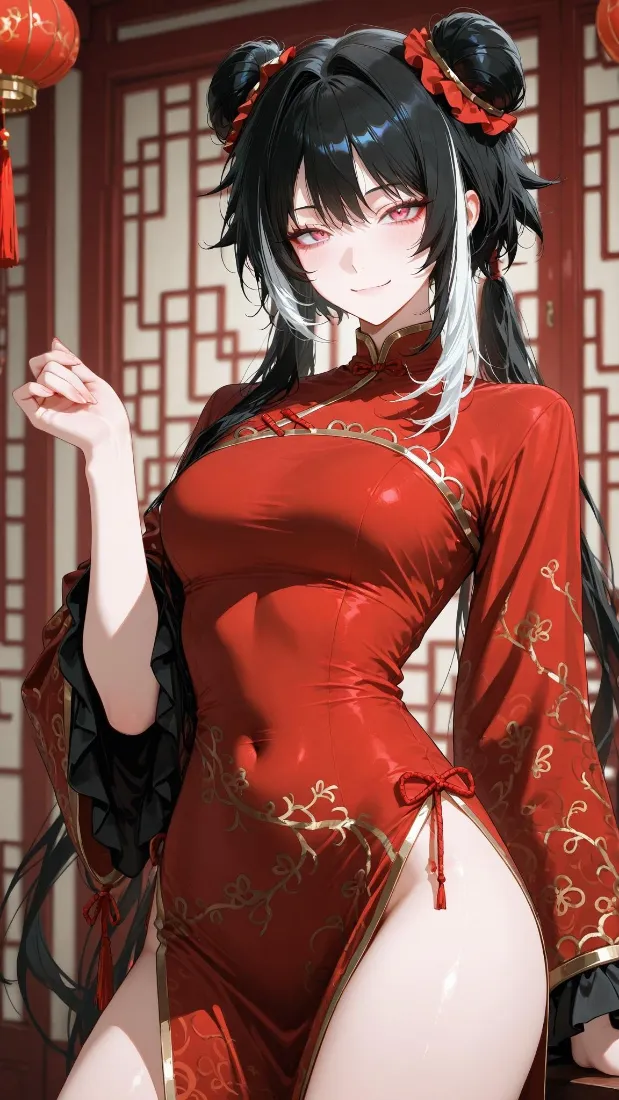 红旗袍德克萨斯手机壁纸｜手机背景图片 - 新年国风「哲风壁纸」