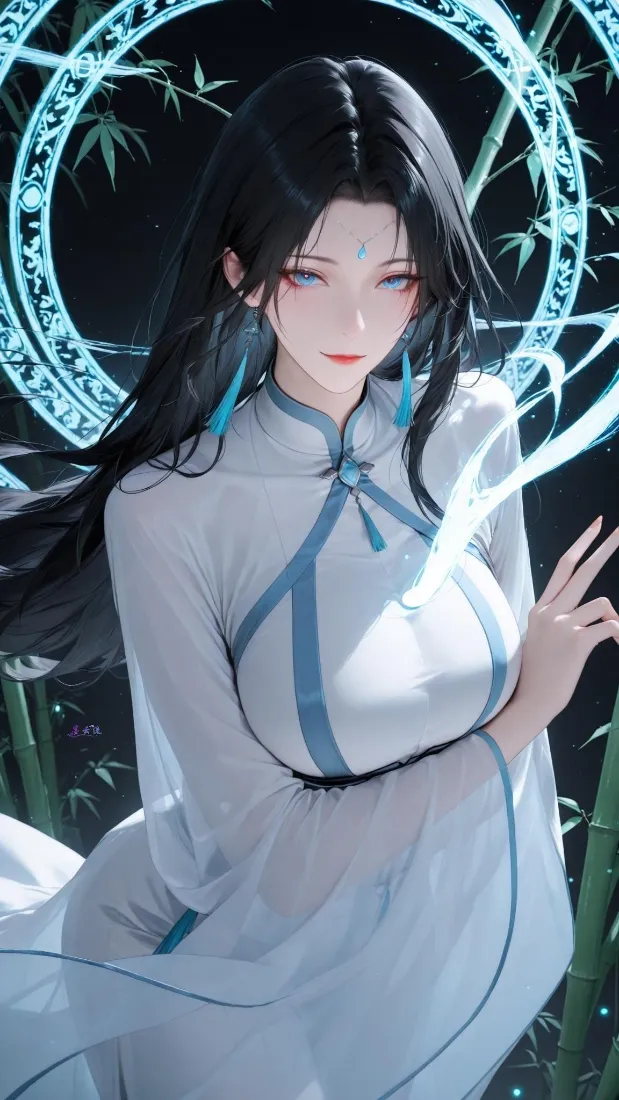 古风美女手机壁纸｜手机背景图片 - 竹林夜色「哲风壁纸」