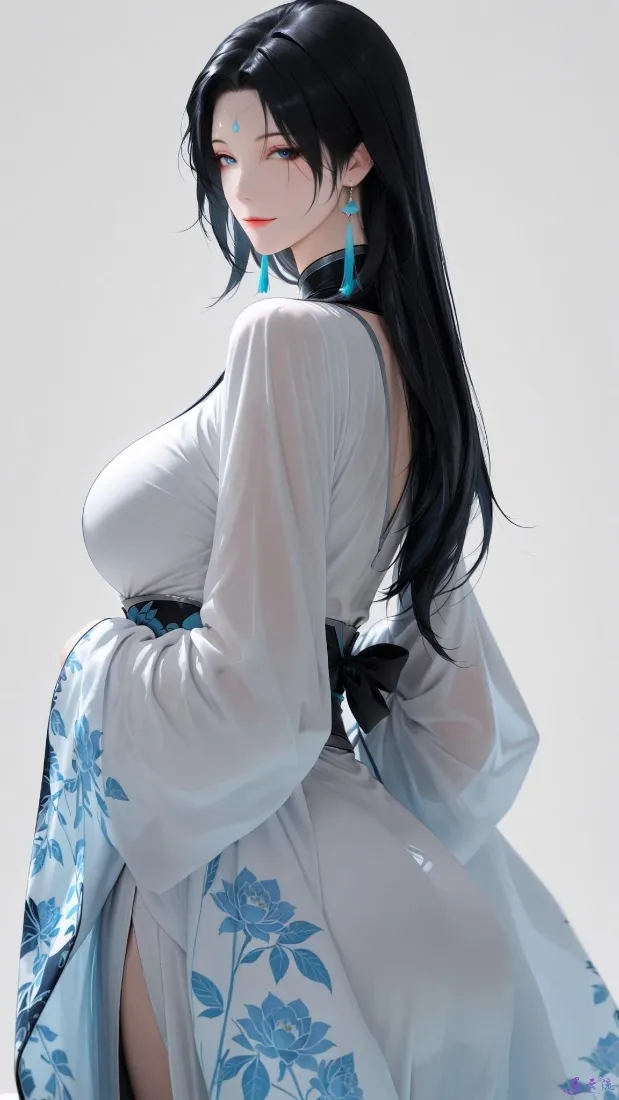 二次元古风美女手机壁纸｜手机背景图片 - 青花长裙「哲风壁纸」