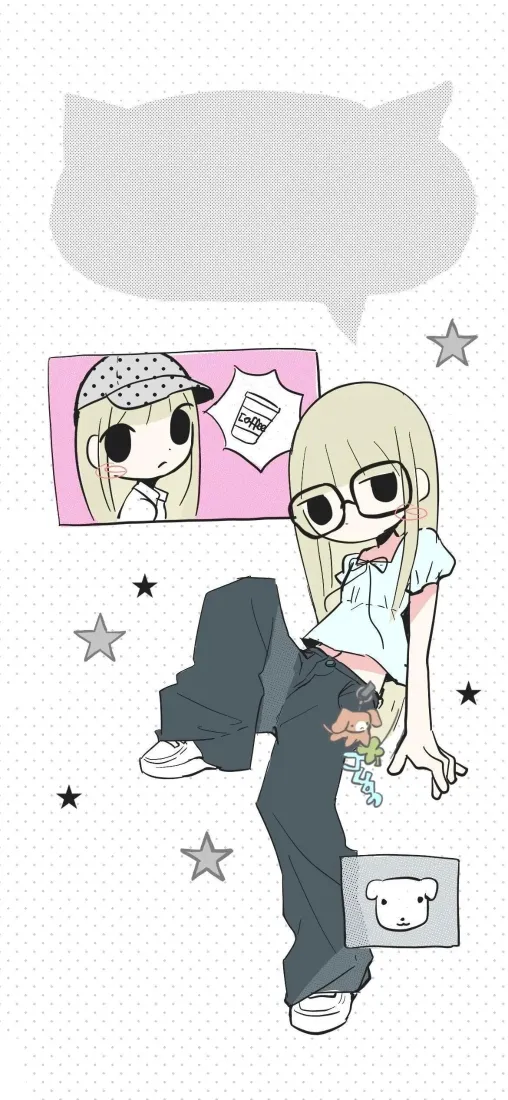 金发少女手机壁纸｜插画背景图片 - 休闲穿搭「哲风壁纸」