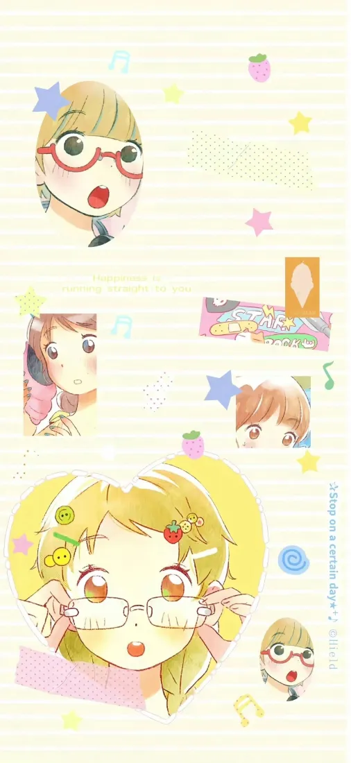 眼镜少女手机壁纸｜清新插画背景图片 - 二次元「哲风壁纸」