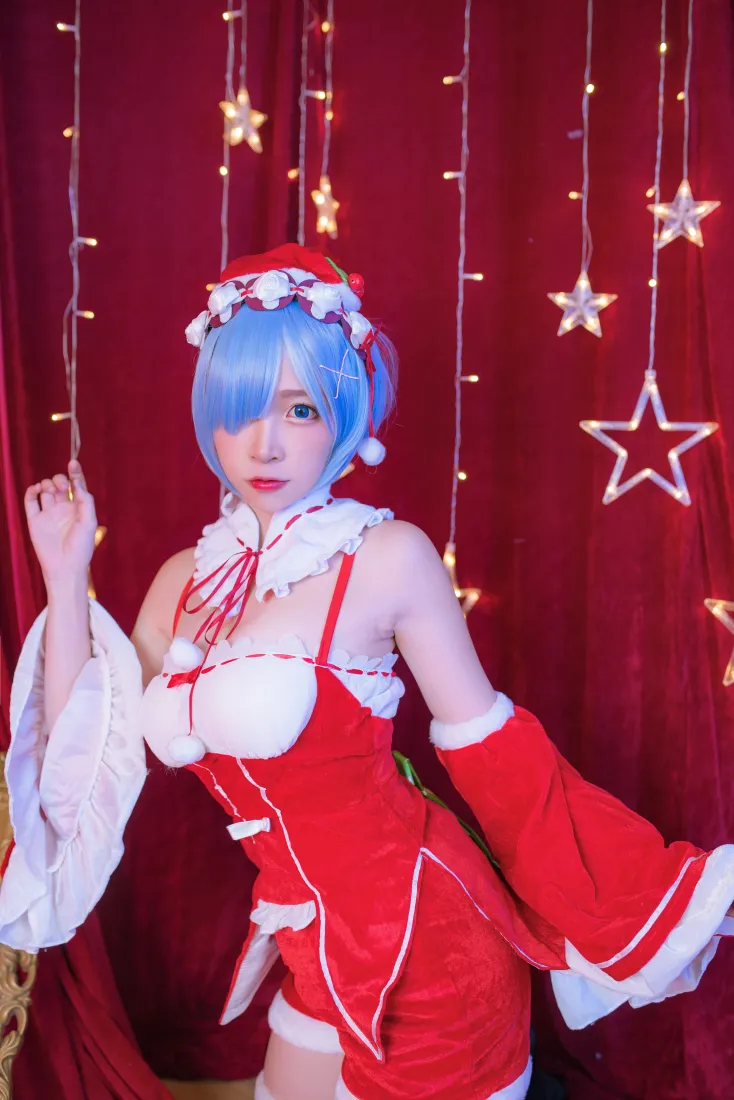 蕾姆手机壁纸｜圣诞cosplay背景图片 - 二佐Nisa「哲风壁纸」
