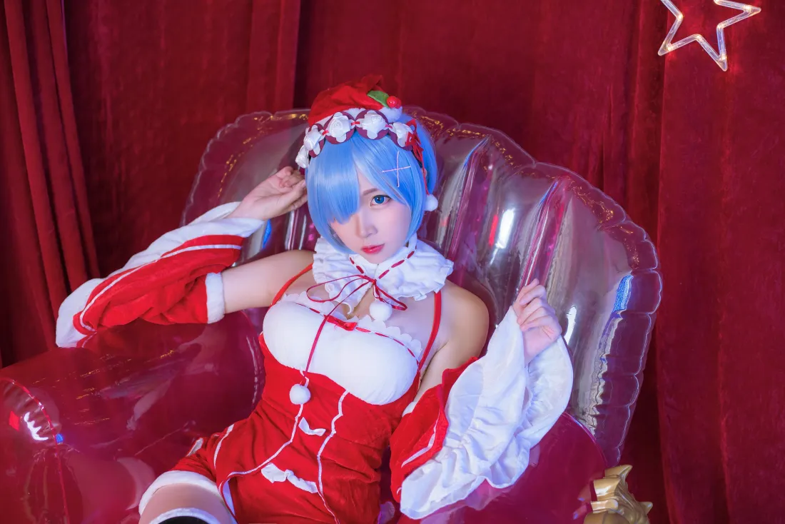 6k蕾姆壁纸｜cosplay背景图片 - 圣诞女仆「哲风壁纸」