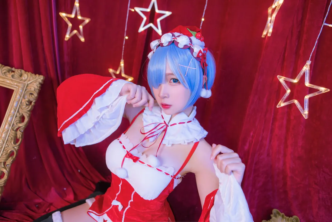 6k蕾姆壁纸｜cosplay背景图片 - 圣诞女仆「哲风壁纸」