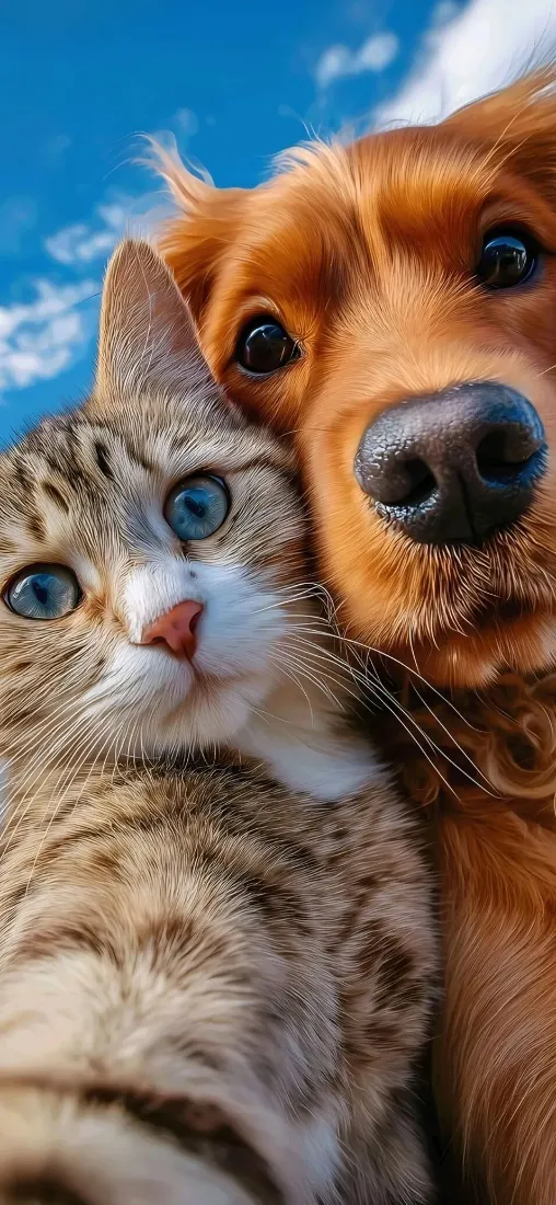 猫狗手机壁纸｜治愈背景图片 - 萌宠合照「哲风壁纸」