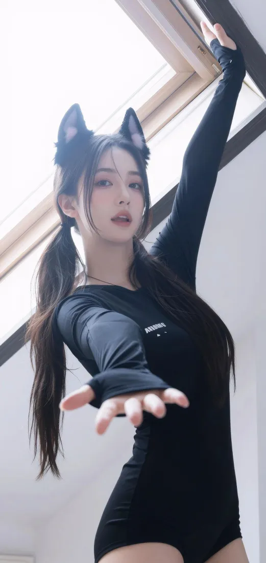 猫耳美女手机壁纸｜iOS手机背景图片 - 纯欲少女「哲风壁纸」