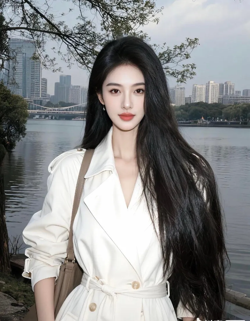 气质美女手机壁纸｜城市江边背景图片 - 清冷氛围感「哲风壁纸」