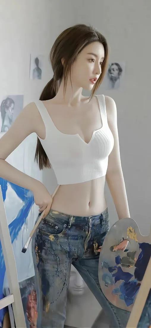 清纯美女手机壁纸｜室内背景图片 - 简约休闲「哲风壁纸」