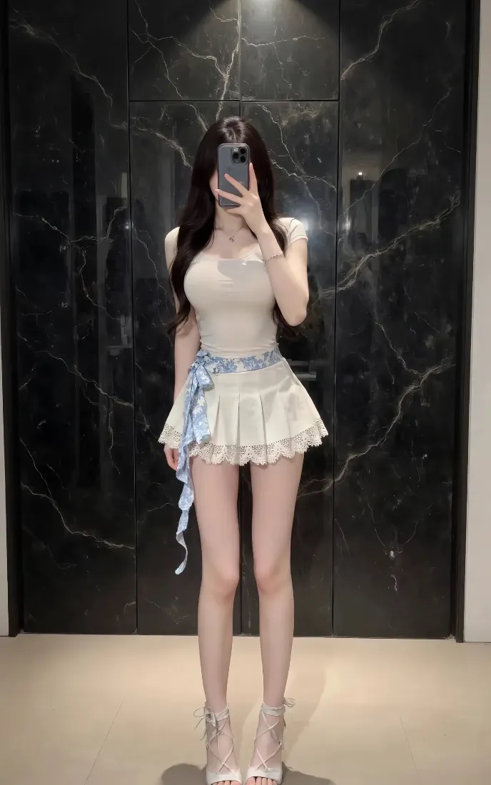 纯欲美女手机壁纸｜对镜自拍背景图片 - 辣妹穿搭「哲风壁纸」