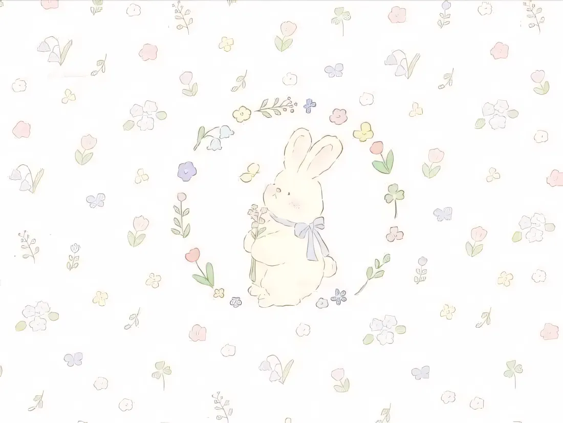 3k小兔子壁纸｜碎花背景图片 - 可爱卡通「哲风壁纸」